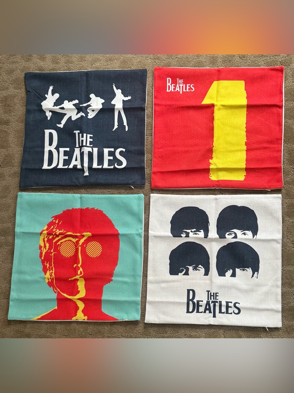 THE BEATLES Pillow covers set of 4 17” square